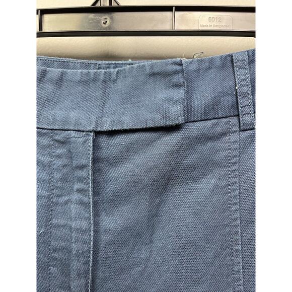 Liz Golf Shorts Size 14 Linen Mom Audra High Rise Waist Modest Flat Front Blue - Picture 6 of 7